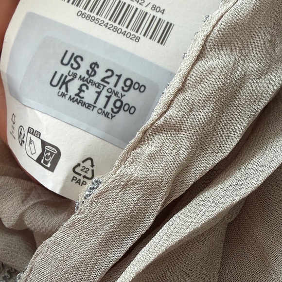 Zara zw collection gray beaded Floral Maxi Dress - Picture 8 of 9